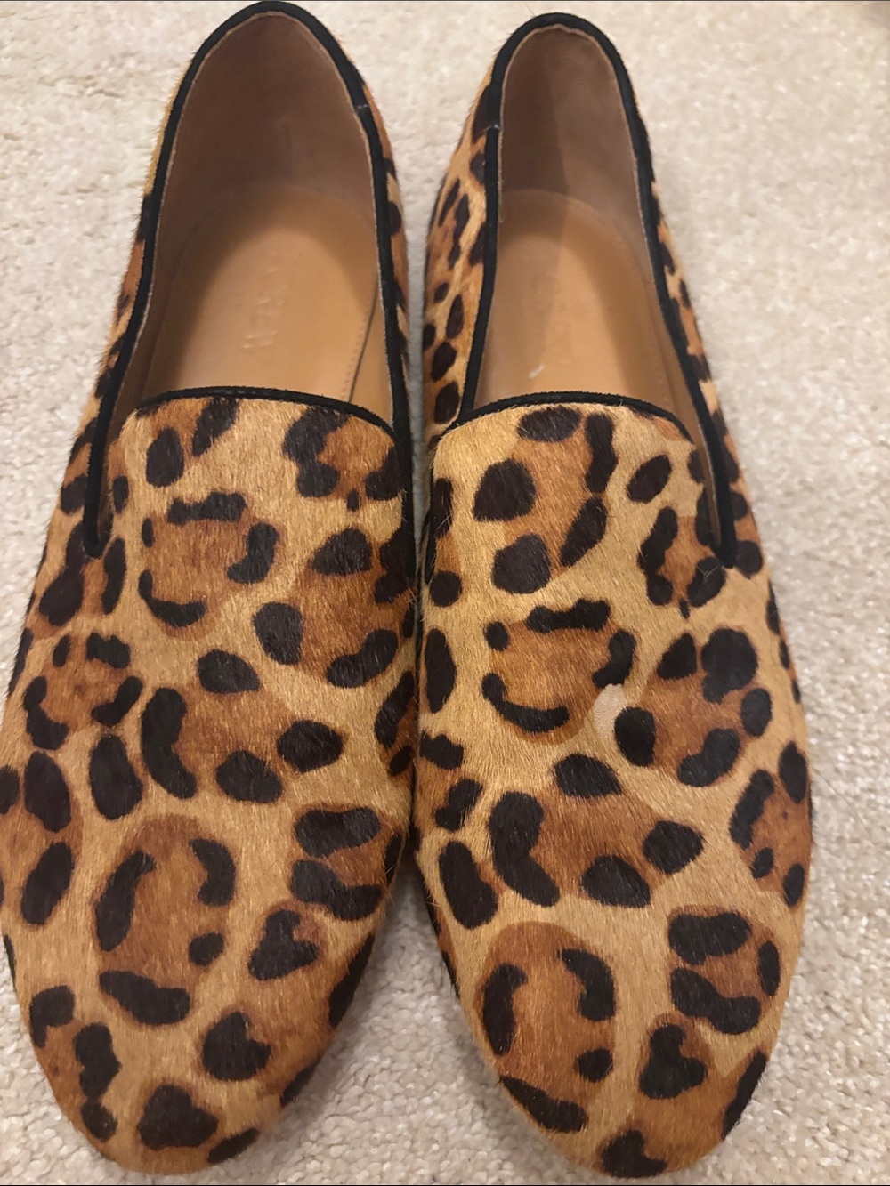 J. Crew Leopard Print Slip-On Loafers - Tan/Black